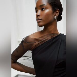 Marcella NYC Zinnia One-Shoulder Top – Black